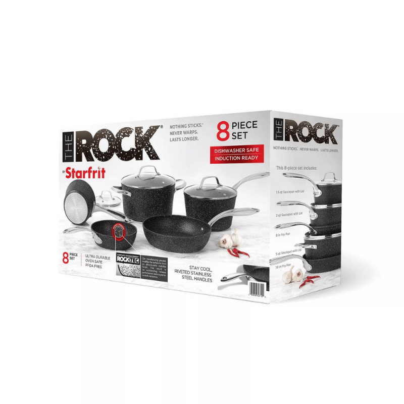 The Rock by Starfrit 8-Piece Cookware Set