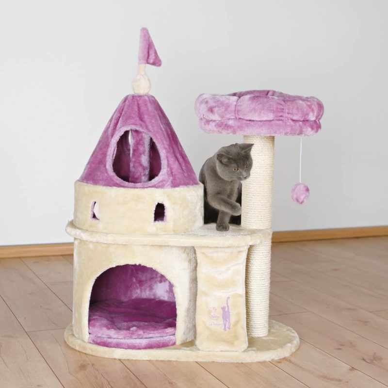 Trixie My Kitty Darling Castle in Purple & Beige, 35.25-Inch Height