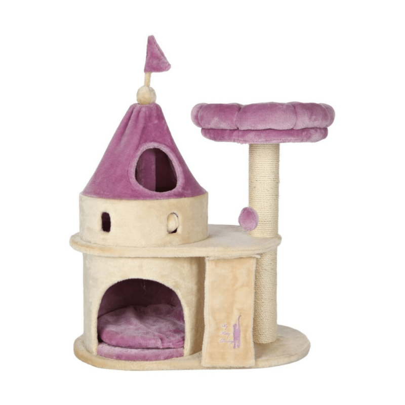 Trixie My Kitty Darling Castle in Purple & Beige, 35.25-Inch Height