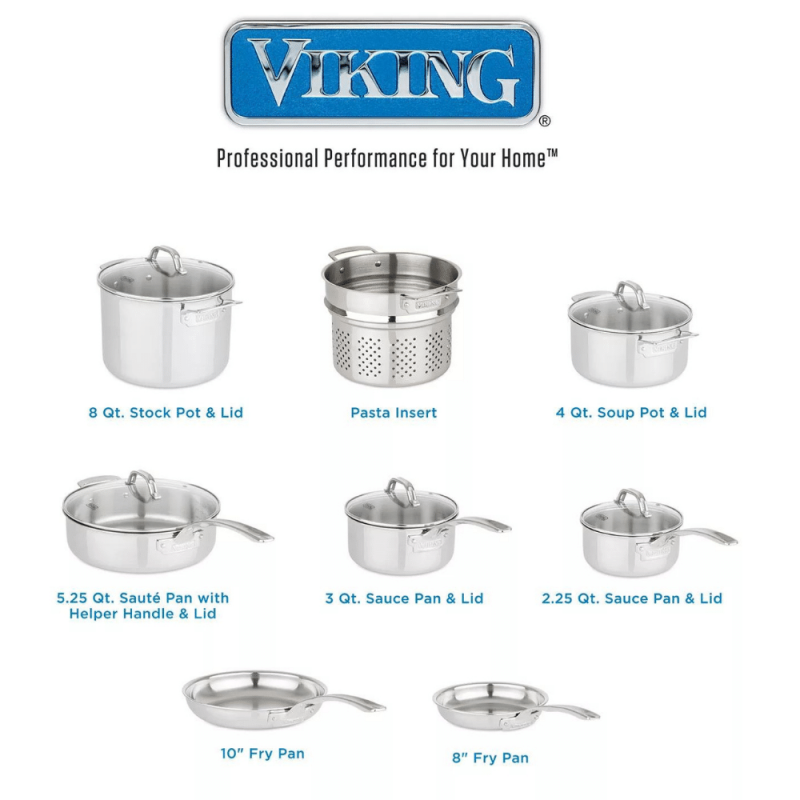 Viking 13-Piece Tri-Ply Cookware Set