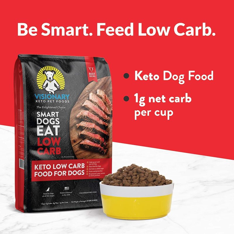 Visionary Keto Pet Foods Low Carb Keto Beef Recipe Dry Dog Food, 22 Pounds