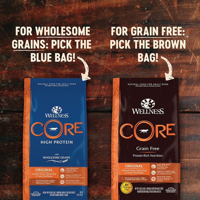 Wellness Core Dry Dog Food With Wholesome Grains, High Protein Dog Food, Original Recipe