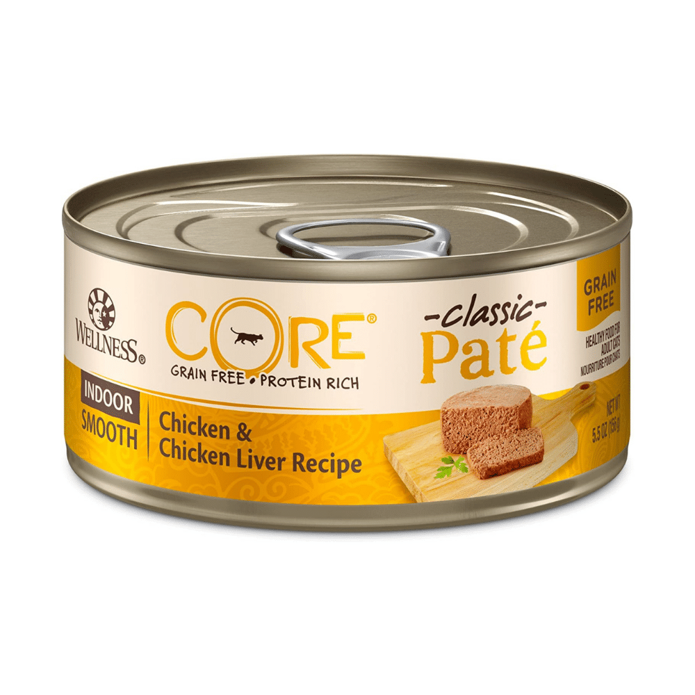 Wellness Core Grain Free Wet Cat Food, Chicken & Chicken Liver Pate, 5.5 Ounce (Pack of 24)