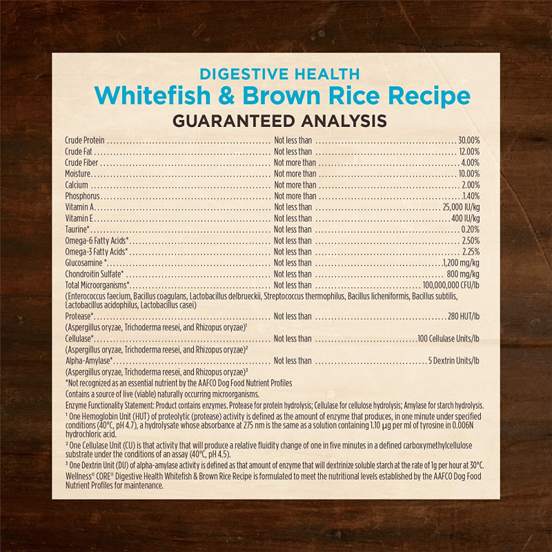 Wellness CORE Digestive Health Whitefish & Brown Rice Dry Dog Food, 22 lbs