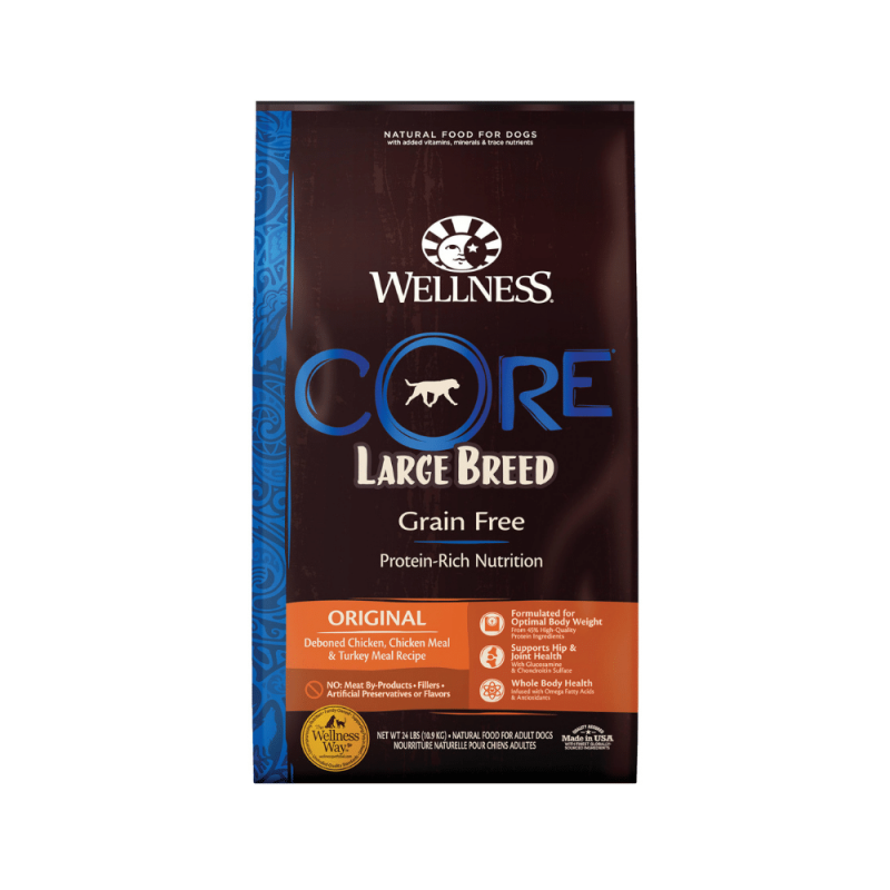 Wellness Core Natural Grain Free Large Breed Dry Dog Food, 24 Lbs