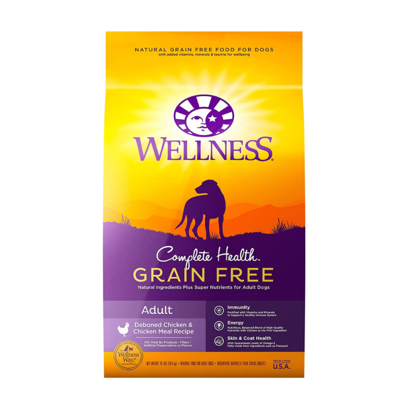 Wellness Natural Pet Food Complete Health Grain Free Dry Dog Food, Chicken Flavor, 24 Pounds