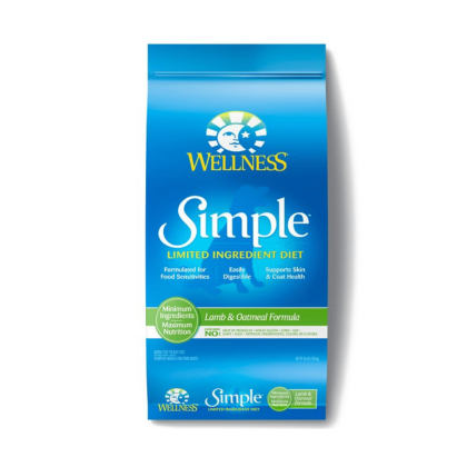 Wellness Simple Limited Ingredient Diet Lamb & Oatmeal Formula Dry Dog Food, 26 Lbs