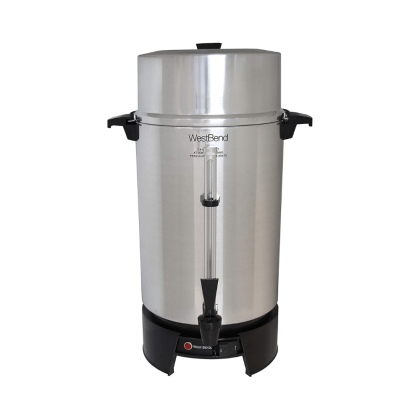 West Bend 33600 Polished Aluminum Commercial Coffee Urn Features, 100 Cup