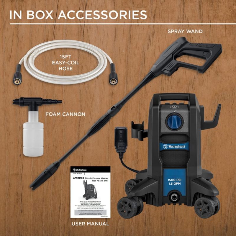 Westinghouse ePX2000 High-Performance Electric Pressure Washer 1500 Max PSI & 1.5 Max GPM