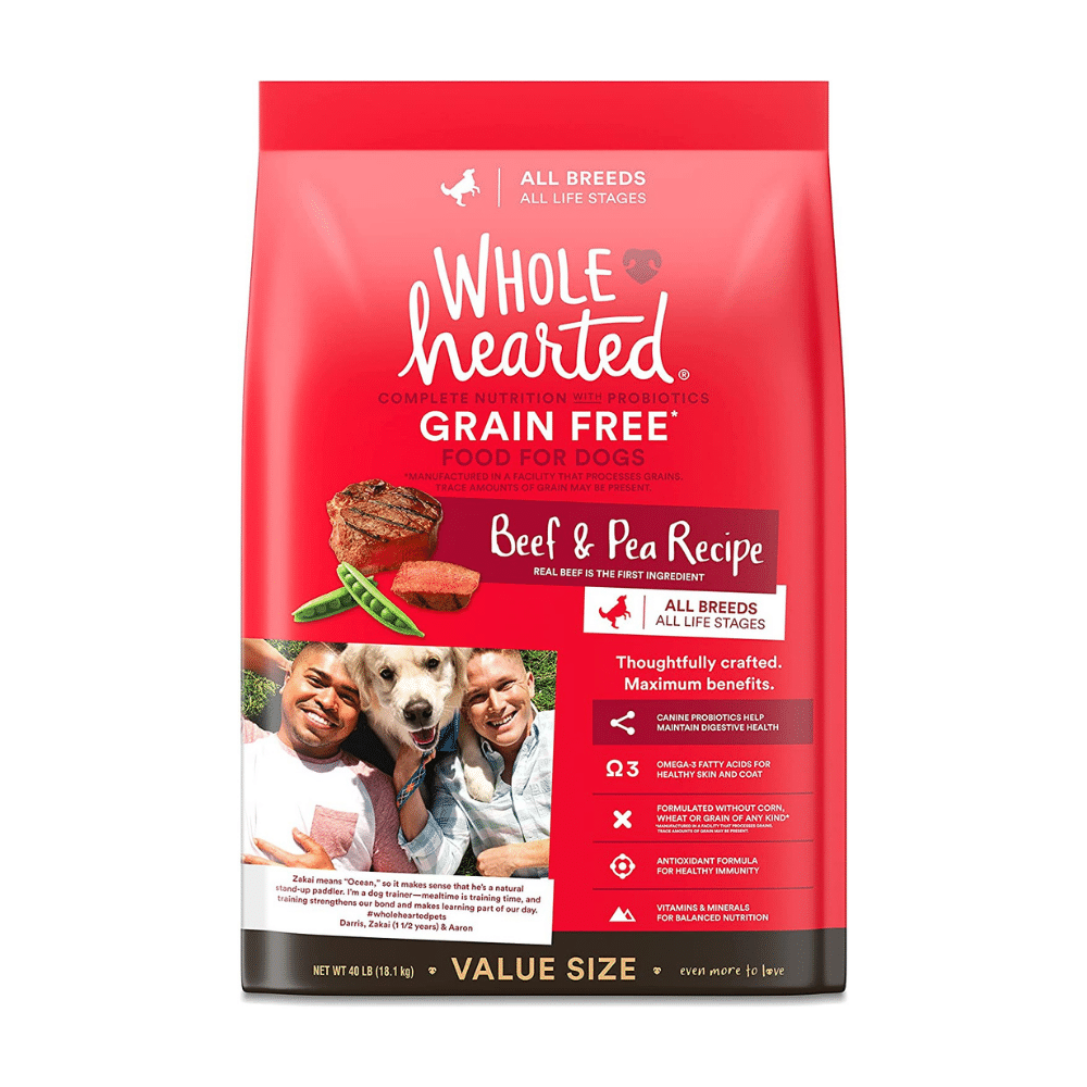 WholeHearted Grain Free All Life Stages Dry Dog Food, Beef and Pea Recipe