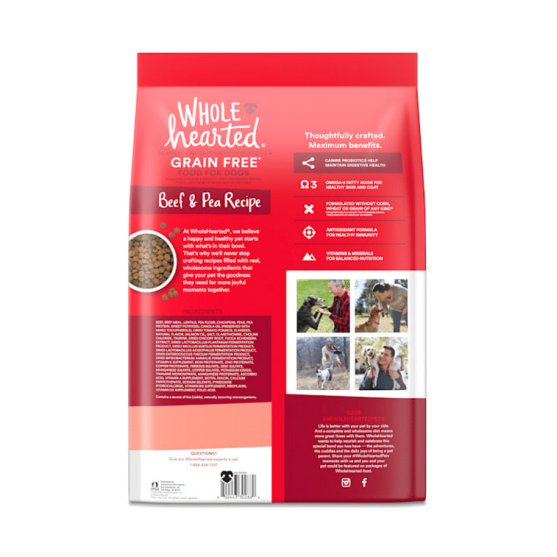WholeHearted Grain Free All Life Stages Dry Dog Food, Beef and Pea Recipe