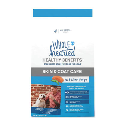 Wholehearted Grain Free Skin and Coat Care Pea and Salmon Recipe Dry Dog Food, 25 Pounds