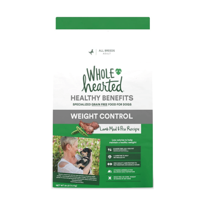 WholeHearted Healthy Benefits Weight Control Lamb and Pea Recipe Dry Dog Food, 25 Pounds
