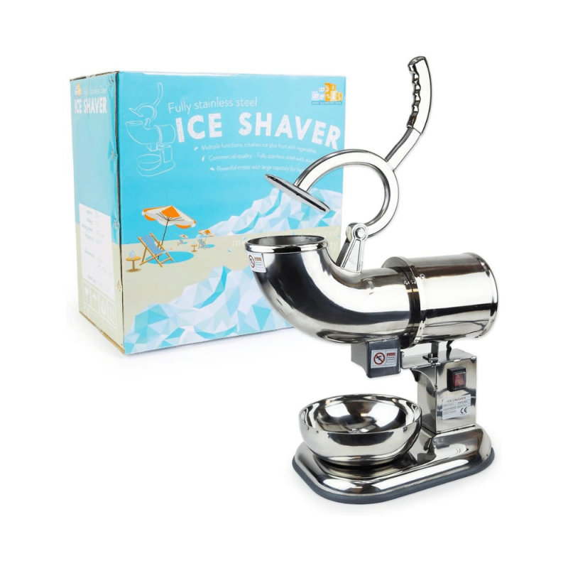WYZworks Stainless Steel Commercial Ice Shaver Heavy Duty, Snow Cone Shaved Icee Maker Machine