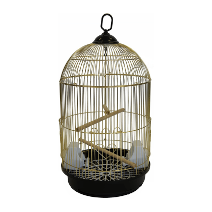 YML Round Brass Bird Cage, Small
