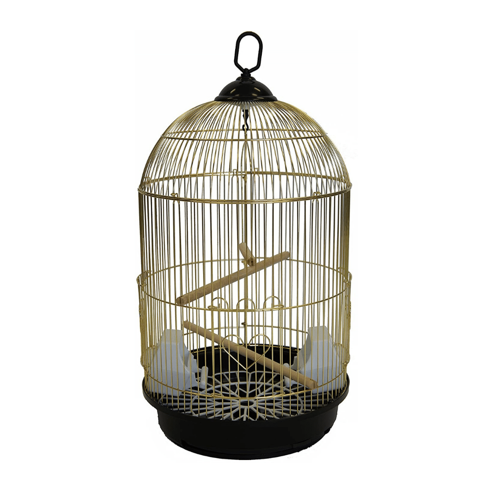 YML Round Brass Bird Cage, Small