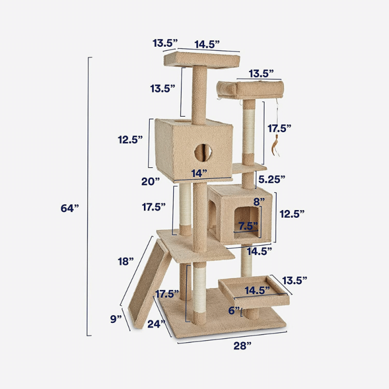 You & Me 7-Level Cat Tree, 64" H