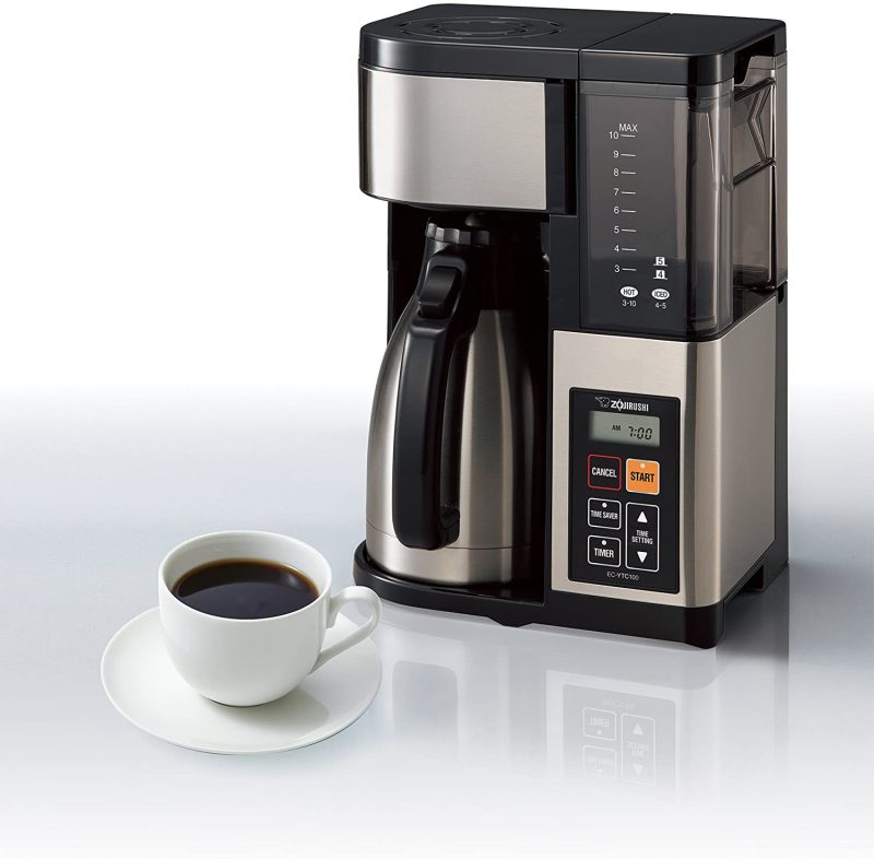 Zojirushi EC-YTC100XB Fresh Brew Plus 10-Cup Thermal Carafe Coffee Maker, Stainless Black