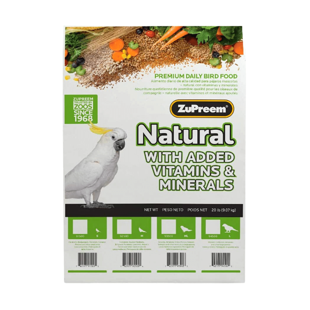 ZuPreem Natural Bird Food For Large Birds, 20 Pounds