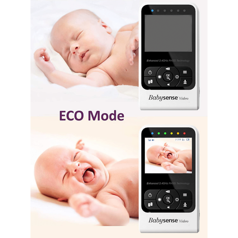 Babysense Video Baby Monitor with Two Cameras, Night Vision & Light, Two Way Talk