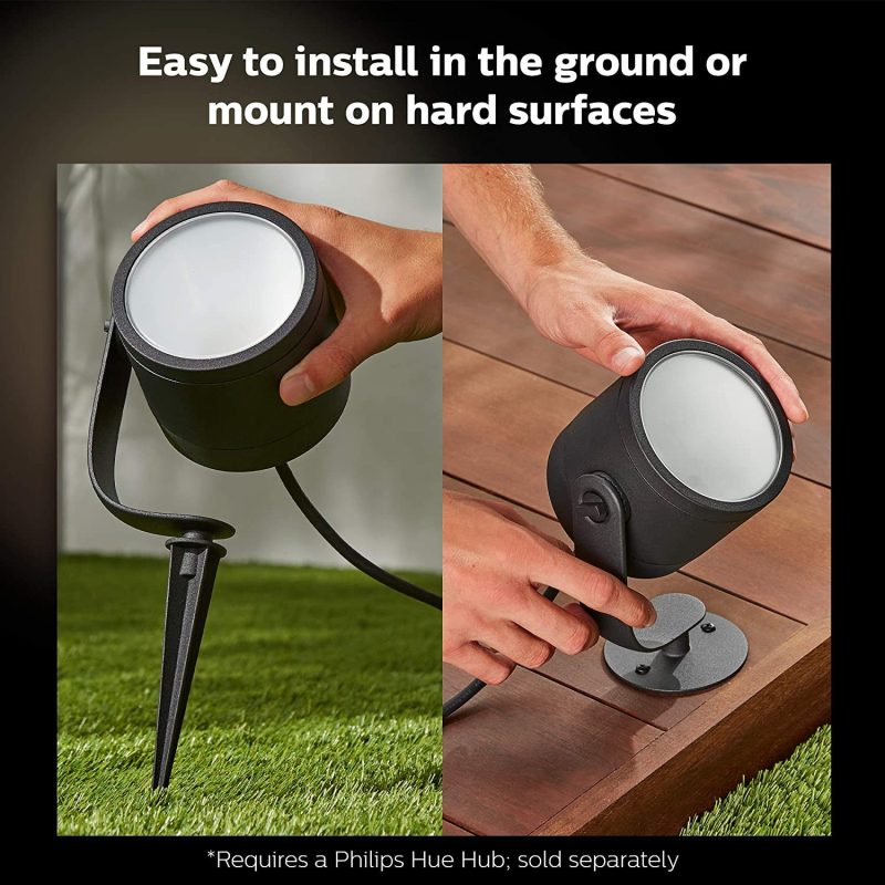 Philips Hue Lily XL Outdoor Spot Light Extension, Works with Alexa (1746230V7)