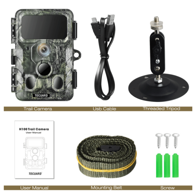 Toguard 4K WiFi Trail Camera Bluetooth 30MP Night Vision Motion Activated, Waterproof (H100)