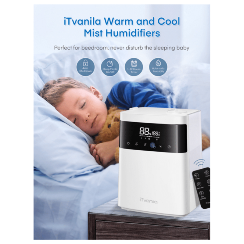 ITvanila Humidifiers, 5.5L Warm and Cool Mist Humidifier, White