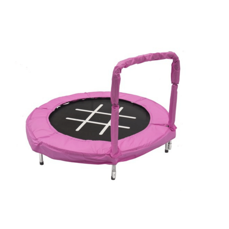 Jumpking Trampoline 4-Foot Bouncer For Kids, Pink Tic-Tac-Toe, Pink/Chalk