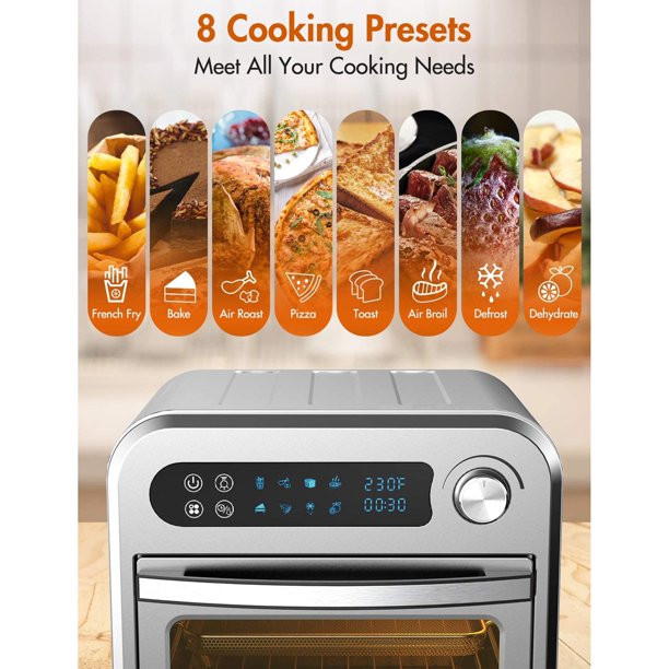 Moosoo Air Fryer Oven, 10.6 QT Toaster Oven, 8-in-1 Air Fryer Convection Oven