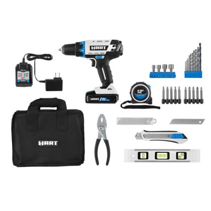 Hart 20-Volt Cordless 36-Piece Project Kit, 3/8-inch Drill/Driver
