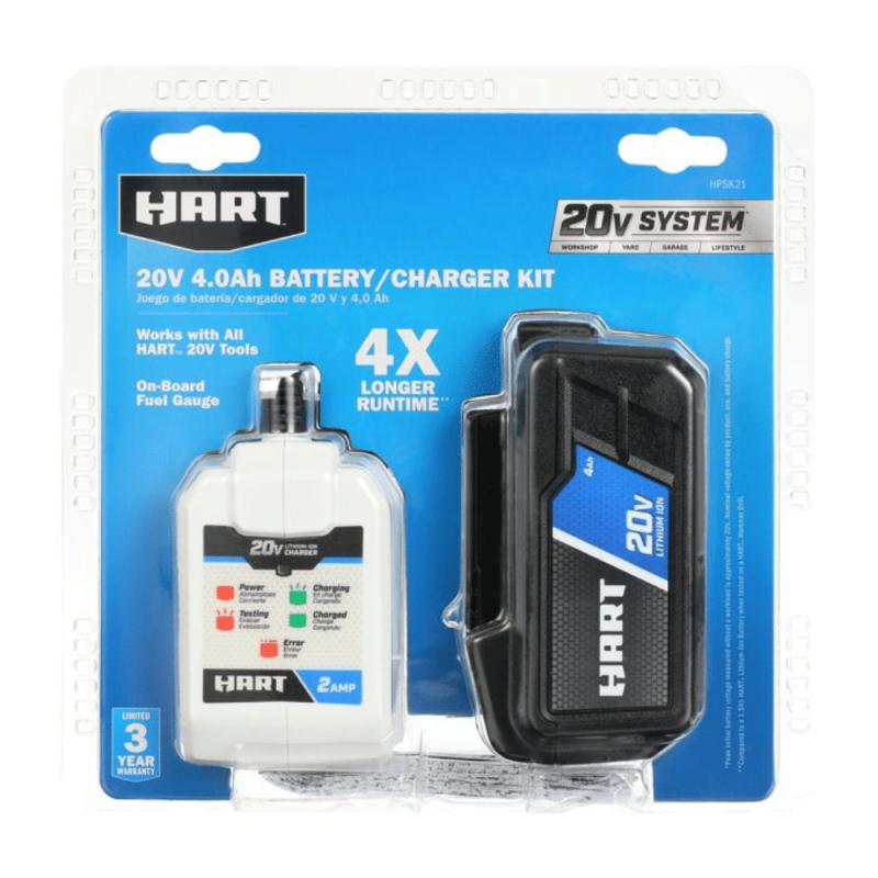 Hart 20-Volt Lithium-Ion 4.0Ah Battery and Charger Kit