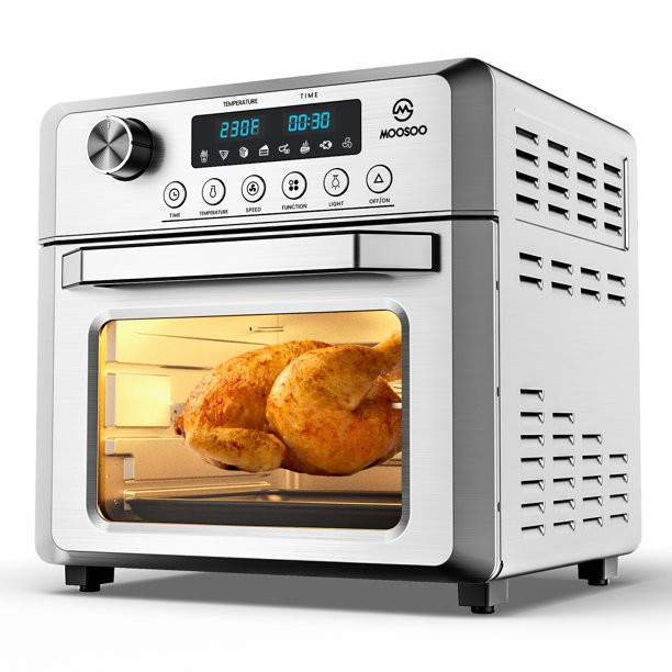 Moosoo 19 Quart Air Fryer Oven 8-in-1 Toaster Oven With LED Digital Touchscreen