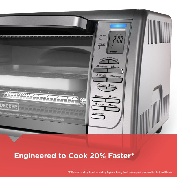 Black + Decker Countertop Convection Toaster Oven, Stainless Steel, CTO6335S