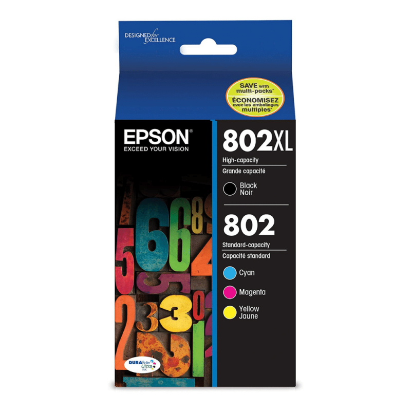 Epson 802XL High-capacity Black/Color Combo Pack Ink Cartridges
