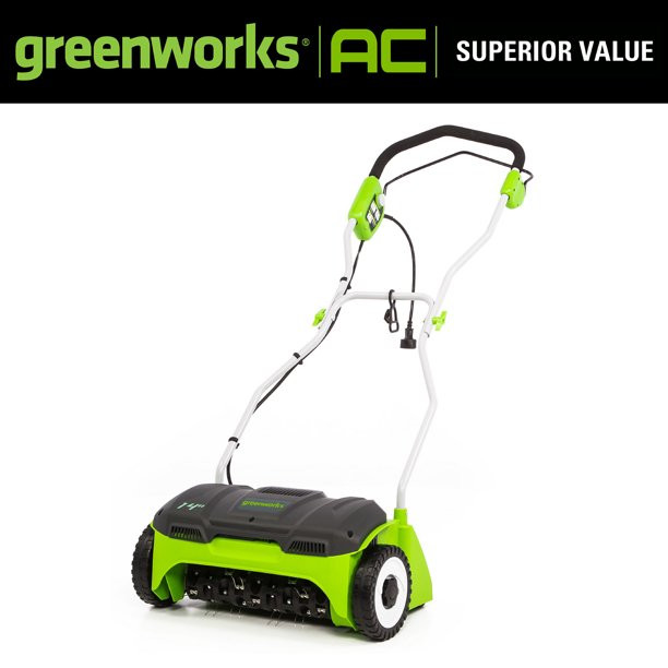 Greenworks 14 in. 10 Amp Corded Electric Dethatcher, DT14B00
