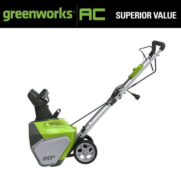 Greenworks 13 Amp 20-Inch Corded Snow Thrower, 2600502