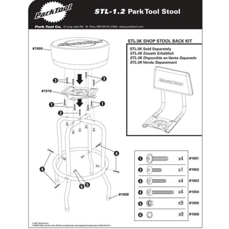 Park Tool STL-1.2 32 Inch Shop Stool