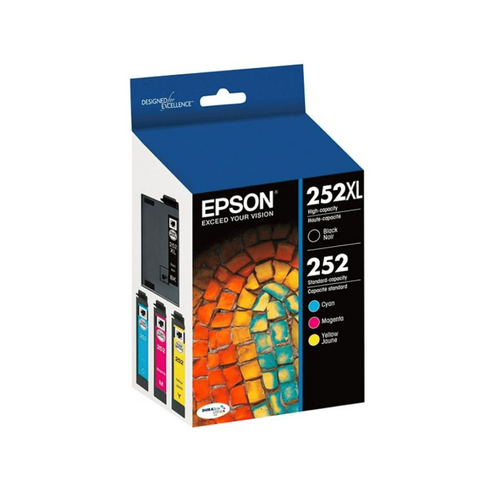 Epson T252XL-BCS Combo Pack, Black High Capacity and C/M/Y Standard Capacity Cartridges