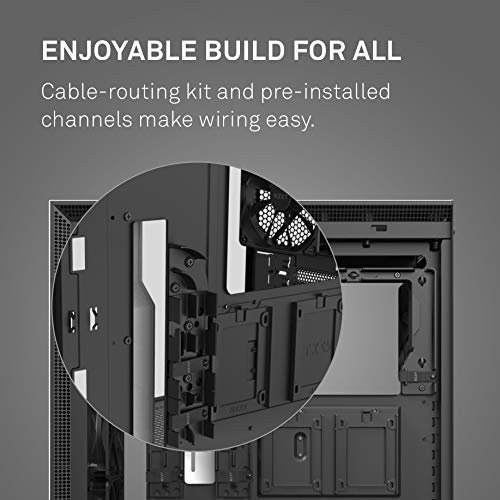 NZXT H510 Compact ATX Mid-Tower PC Gaming Case, Front I/O USB Type-C Port, Cable Management System, Water-Cooling Ready