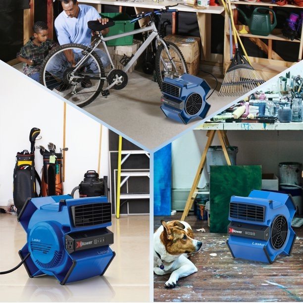 Lasko X12905 X-Blower Multi-Position Utility Blower Floor Fan, Blue
