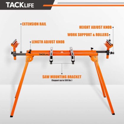Tacklife Portable Miter Saw Stand With Durable Iron Skeleton Frame