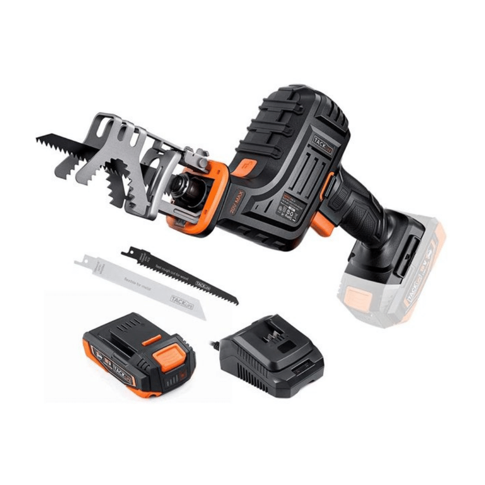 Tacklife Reciprocating Saw, One-Handed, 20V 2A MAX Lithium Battery & Charger