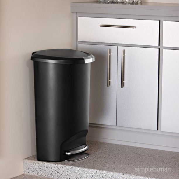 Simplehuman 50 Liters/ 13 Gallons Semi-Round Plastic Step Trash Can