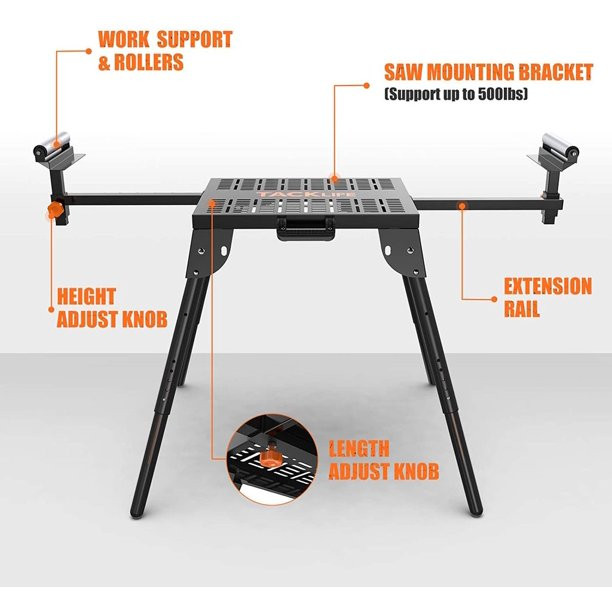 Tacklife Saw Stand, Power Tools Stand With Workbench Station