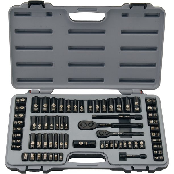 Stanley 92-824 69-Piece Socket Mechanics Tool Set, Black Chrome
