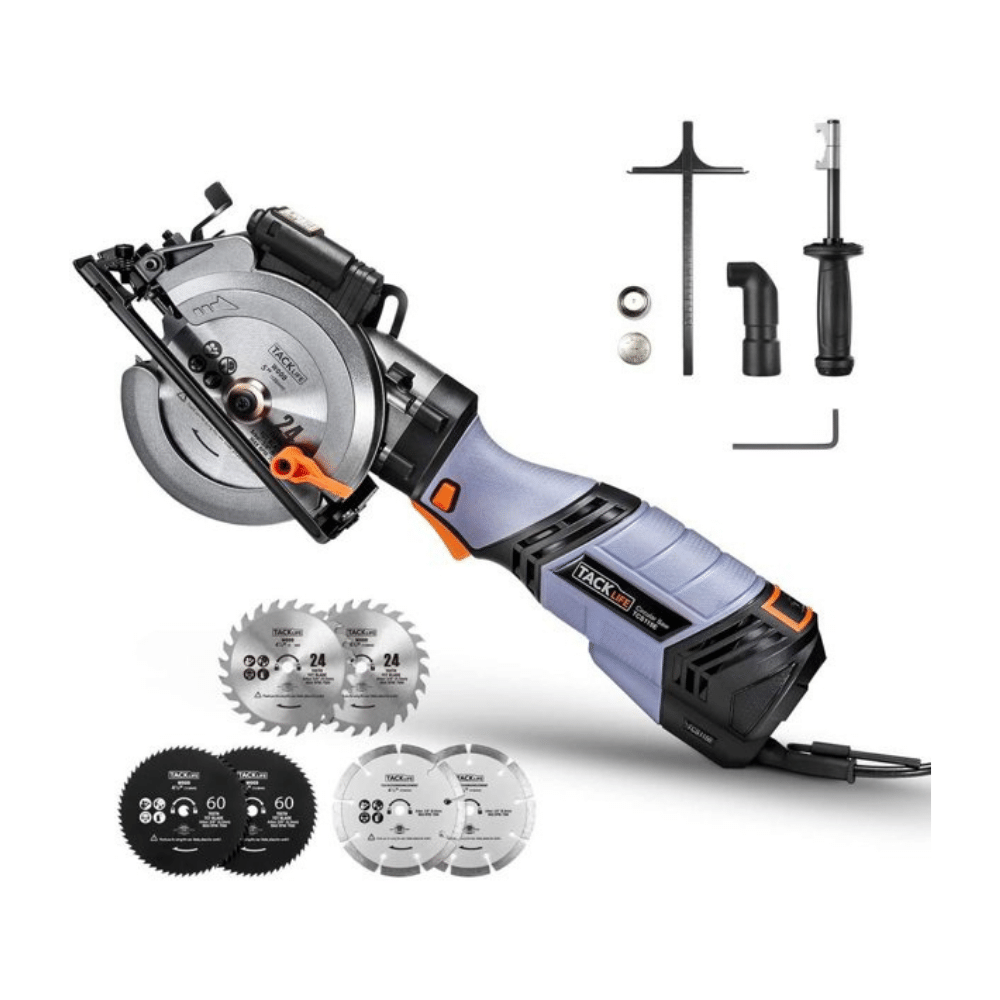 Tacklife 6.2A Electric Mini Circular Saw With Laser Guide and 6 Variable Speed