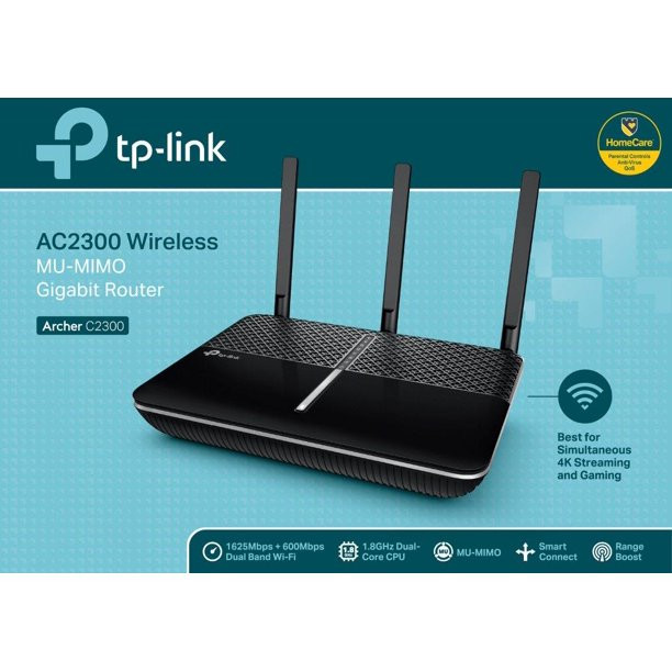 TP-Link Archer C2300, Dual Band MU-MIMO Gigabit Wi-Fi Router, Up to 2.3 Gbps Speed