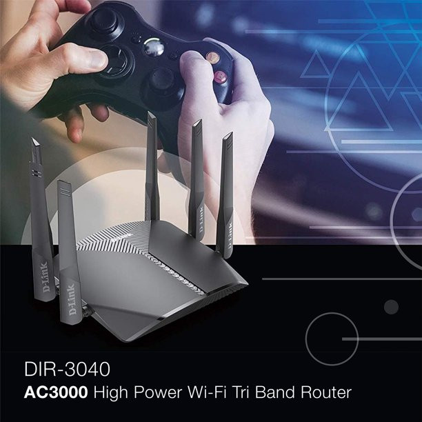 D-Link Smart AC3000 High-Power Wi-Fi Tri-Band Gigabit Router (DIR-3040-WM)