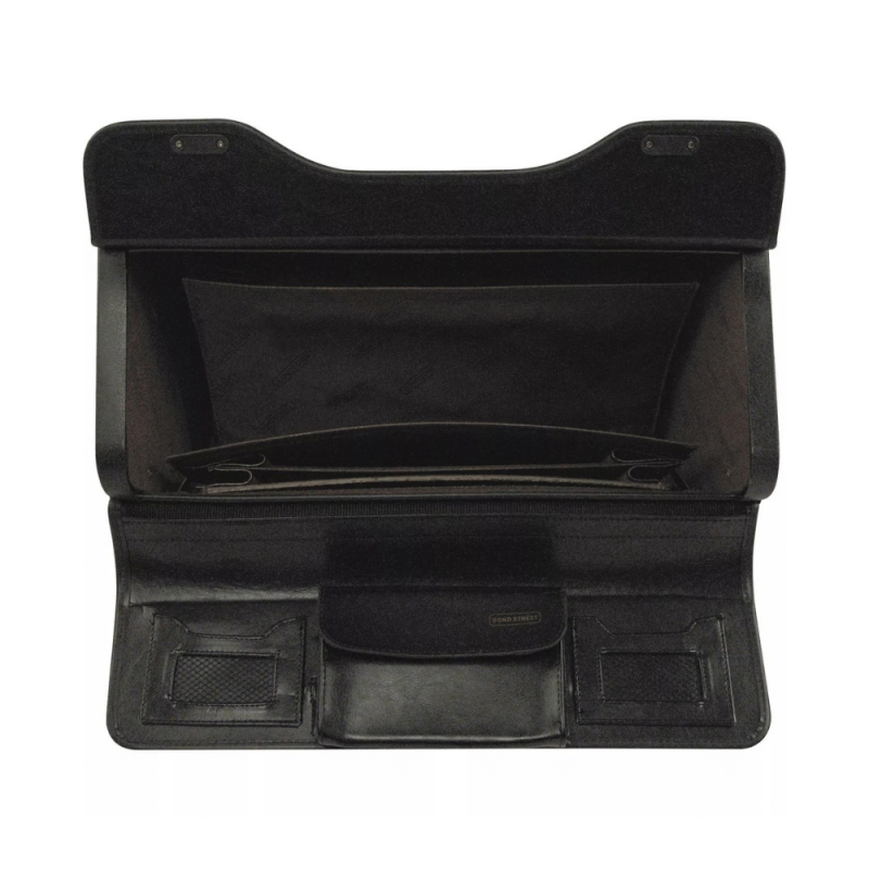 Bugatti Bond Street Collection Leather Catalog Case on Wheels, Black