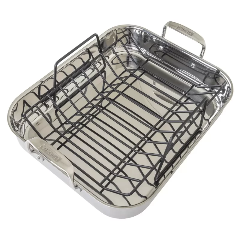 Viking 3-Ply Clad Stainless Steel Roaster With Rack And 2-Piece Carving Set